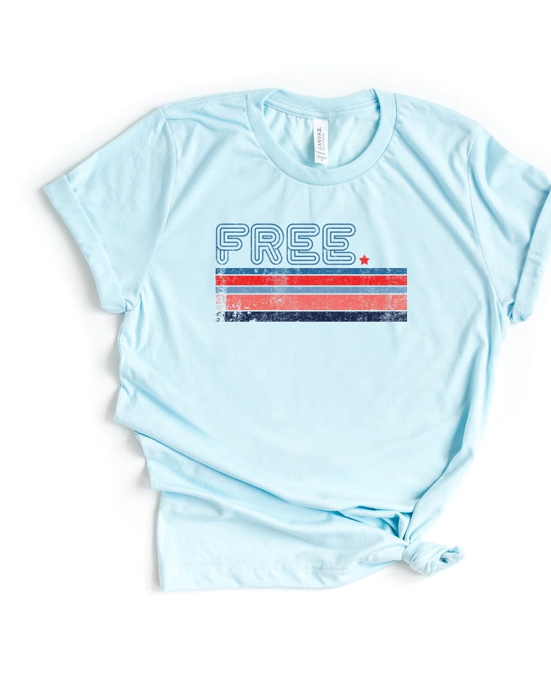 Front of a size Large Free Stripes Retro in Ice Blue by Simply Sage Market. | dia_product_style_image_id:281393